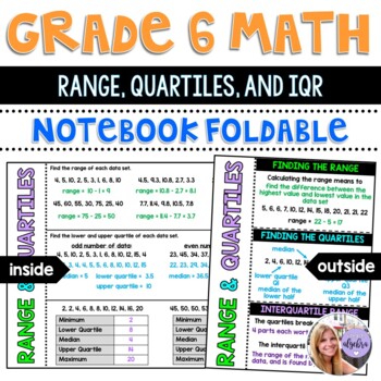 Grade 6 Math - Range, Quartiles, and IQR Foldable for Interactive Notebook