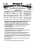 Grade 6 Math - Statistics Vocabulary Activities - Printabl