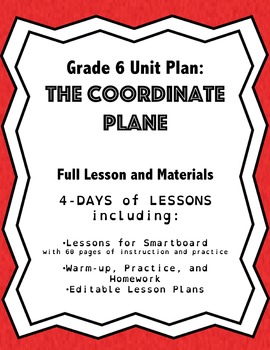 Preview of The Coordinate Plane: Grade 6 Unit Plan