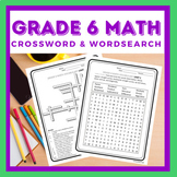 Grade 6 Math Vocabulary Crossword & Word Search