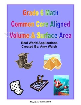 Preview of Grade 6 Math Volume & Surface Area Task Cards & Sort