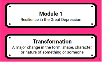 Preview of Grade 6 - Module 1 Vocabulary Cards