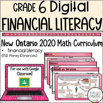 Preview of Grade 6 NEW Ontario Math Curriculum Financial Literacy Digital Google Slides