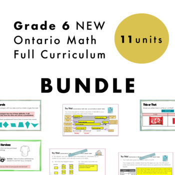 Preview of Grade 6 NEW Ontario Math Curriculum Full Year Digital Slides Bundle