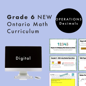 Preview of Grade 6 Ontario Math - Decimal Operations Curriculum -Digital Google Slides+Form