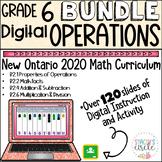 Grade 6 NEW Ontario Math Operations DIGITAL Math Bundle