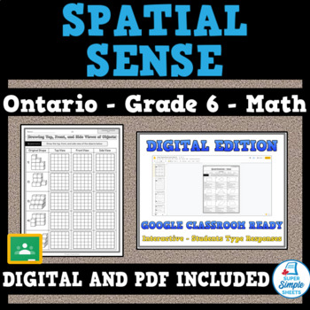 Preview of Grade 6 - New Ontario Math Curriculum 2020 - Spatial Sense - GOOGLE AND PDF