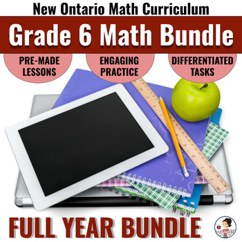Preview of Grade 6 New Ontario Math Curriculum Full Year Bundle - Digital and Printable