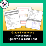 Grade 6, Numeracy & Number Sense - EDITABLE Quizzes & Test