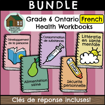 Preview of Grade 6 Ontario FRENCH HEALTH Workbooks