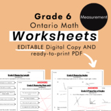 Grade 6 Ontario Math - Measurement Worksheets - PDF+FULLY 