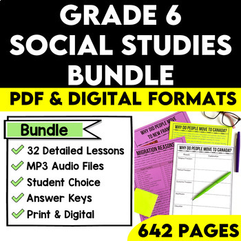 Preview of Grade 6 Ontario Social Studies Bundle Strand A and B