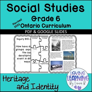 Preview of Grade 6 2023 Ontario Social Studies Communities in Canada Past & Present PDF  GS