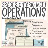 Grade 6 Operations Bundle NEW Ontario Math Lessons |  Work