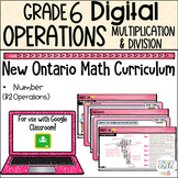 Grade 6 Operations Multiplication Division NEW Ontario Mat