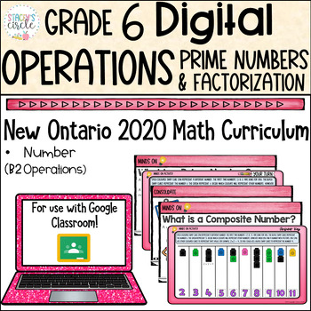 Preview of Grade 6 Operations Prime and Composite Numbers 2020 Ontario Math- Digital Slides