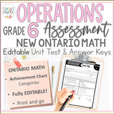 Grade 6 NEW Ontario Math Operations Assessment