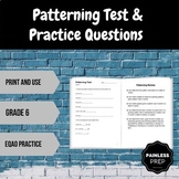 Grade 6 Math Patterning Unit Test and Practice Questions