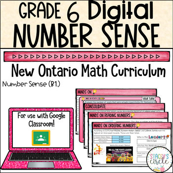 Preview of Grade 6 Number Sense NEW Ontario Math - Digital Google Slides : B1 Number Sense