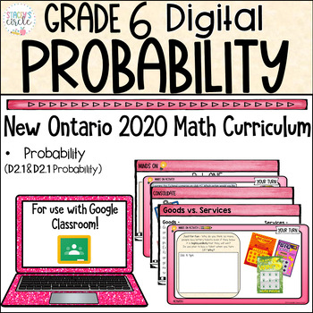Preview of Grade 6 Ontario Math Probability Unit Digital Slides