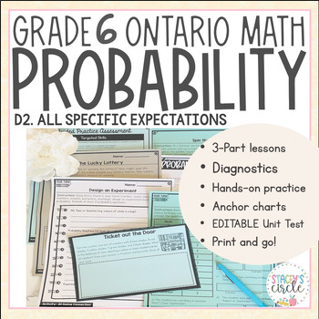 Preview of Grade 6 Probability NEW Ontario Math : D2. Probability