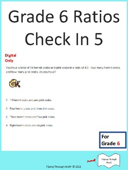 Preview of Grade 6 Ratios Check In 5