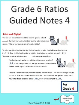 Preview of Grade 6 Ratios Guided Notes 4