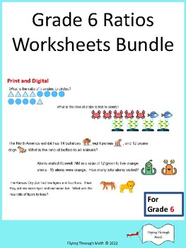 Preview of Grade 6 Ratios Worksheets Bundle - Eight Worksheets for less than $6!