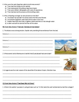 Grade 6 Reading Review Packet For Ancient Civilizations Unit   Original 3020118 2 