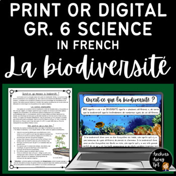 Preview of Grade 6 Science - Biodiversity Unit in French with Coding