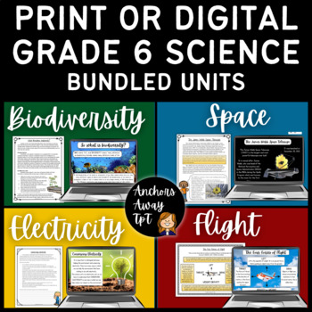 Preview of Grade 6 Science Bundle - Biodiversity, Space, Electricity, Flight