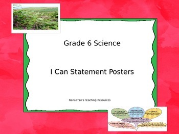 Preview of Grade 6 Science I Can Statement Posters - Saskatchewan