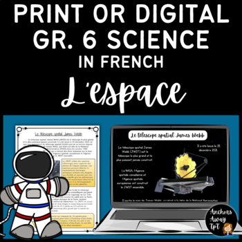 Preview of Grade 6 Science - Space Unit in French with Coding