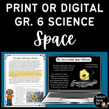 Preview of Grade 6 Science - Space Unit with Coding