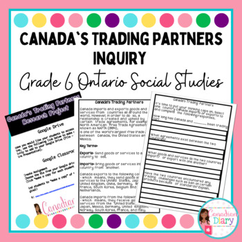 Preview of Grade 6 Social Studies (Ontario) - Canada's Trading Partners Inquiry Questions