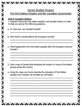 grade 6 social studies project first nations word document editable