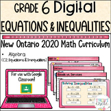 Grade 6 Equations and Inequalities NEW Ontario Math - DIGI