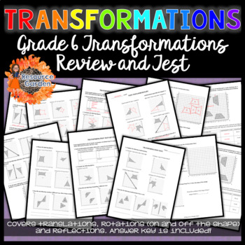 Preview of Grade 6 Transformation Review and Test