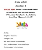 Grade 6, WHOLE YEAR Modules 1-6, Mid & End of Mod Reviews 