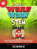 Grade 6 Word Work: Weekly Journal and SCIENCE words