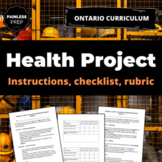 Grade 6 and 7 Ontario Health Curriculum Personal Safety Projects