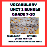 Grade 7-10Vocabulary Unit One Bundle