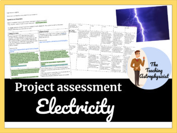 Preview of Grade 7/8/9 Electricity project - assessment menu / rubric both included