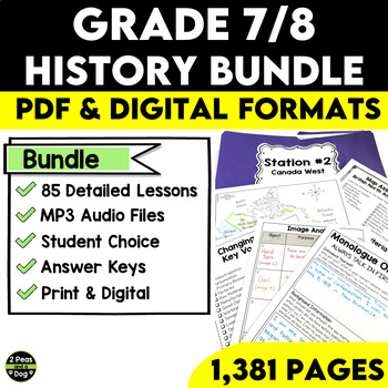 Preview of Grade 7/8 Canadian History Bundle 1713-1914