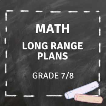 Preview of Grade 7/8 - MATH LONG RANGE PLANS - New Ontario Curriculum - Scope and Sequence