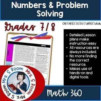 Preview of Grade 7/8  Math Numbers & Problems Unit 1 (New Ontario Math Curriculum 2020)