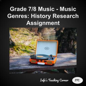 Preview of Grade 6-8 Music - Music Genres: History Research Assignment