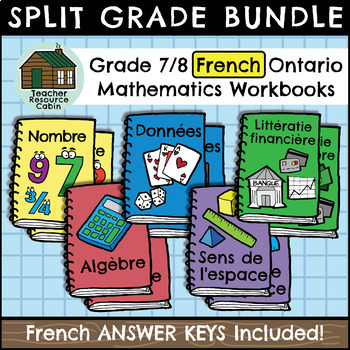 Preview of Grade 7/8 Ontario FRENCH Math Workbooks (Full Year Bundle)