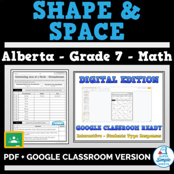 Preview of Grade 7 - Alberta Math - Shape and Space - GOOGLE AND PDF