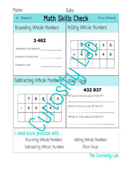 Preview of 12 Week Grade 7 Alberta Math Skill Building Level 1